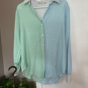 Mustard Seed Mint and White Shirt